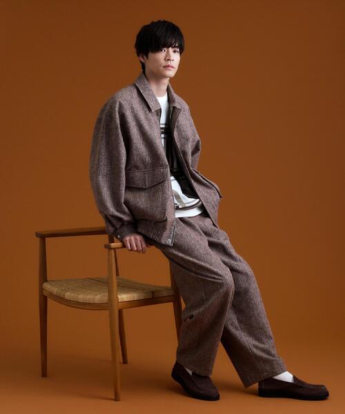 THE SHOP TK (ザ ショップ ティーケー )の「ツイードワイドパンツ 【洗濯機OK/セットアップ可】(その他パンツ・メンズ・キャメル/グレー系その他4・02/03/04)」の5枚目の写真