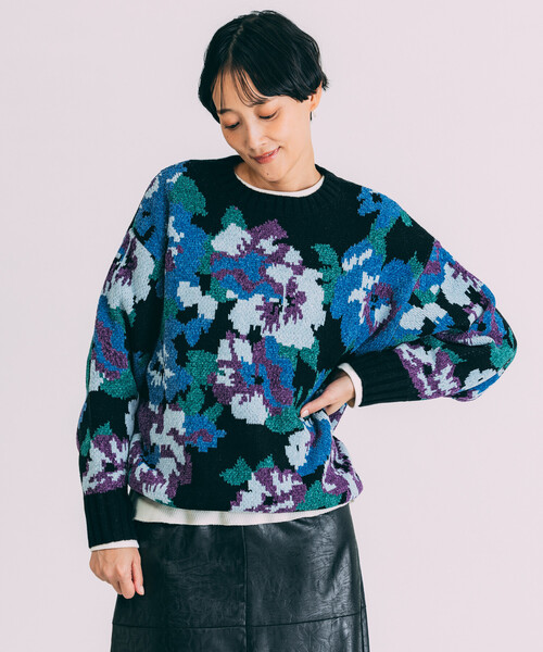 セール】Freada/フリーダ モールヤーン花柄ニット（ニット/セーター