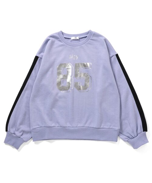 algy（アルジー）の「ナンバリング袖ライントレーナー（スウェット・キッズ・オフホワイト/ラベンダー/ブラック・XX-SMALL/X-SMALL/SMALL/MEDIUM）」の3枚目の写真