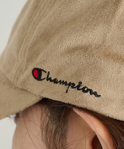 Champion(チャンピオン)の「【Champion】スエード調サイドロゴベースボールキャップ 381-0493(キャップ・レディース・ベージュ/ブラック・FREE)」の3枚目の写真