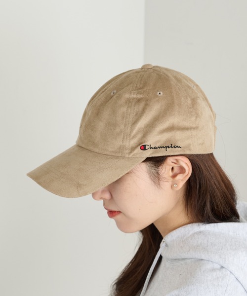 Champion(チャンピオン)の「【Champion】スエード調サイドロゴベースボールキャップ 381-0493(キャップ・レディース・ベージュ/ブラック・FREE)」の9枚目の写真