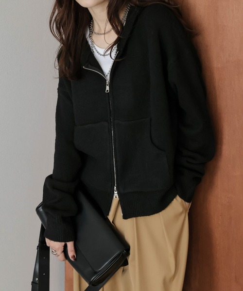 セール】Wジップ ニットパーカー（パーカー）｜La-gemme（ラジェム）の