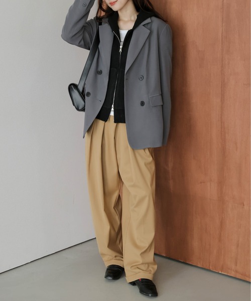 La-gemme（ラジェム）の「Wジップ ニットパーカー（パーカー・レディース・ブラック/ブラウン/グレー/ベージュ・フリー）」の10枚目の写真