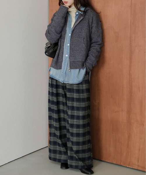 La-gemme（ラジェム）の「Wジップ ニットパーカー（パーカー・レディース・ブラック/ブラウン/グレー/ベージュ・フリー）」の12枚目の写真