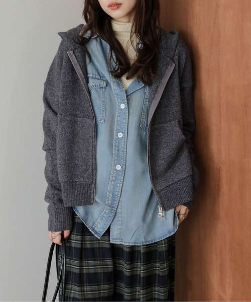 セール】Wジップ ニットパーカー（パーカー）｜La-gemme（ラジェム）の