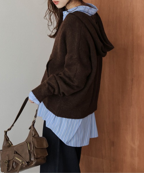 La-gemme（ラジェム）の「Wジップ ニットパーカー（パーカー・レディース・ブラック/ブラウン/グレー/ベージュ・フリー）」の20枚目の写真