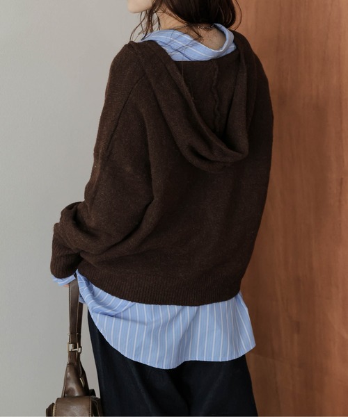 La-gemme（ラジェム）の「Wジップ ニットパーカー（パーカー・レディース・ブラック/ブラウン/グレー/ベージュ・フリー）」の21枚目の写真