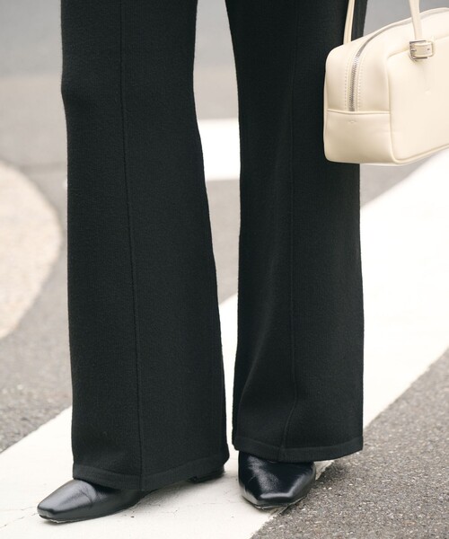 green label relaxing（グリーンレーベルリラクシング）の「【WEB限定】＜at ease＞ニット パンツ ウォッシャブル（その他パンツ・レディース・ブラック/ダークグレー・36/38）」の8枚目の写真