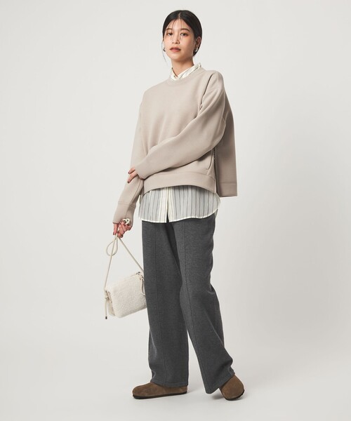 green label relaxing（グリーンレーベルリラクシング）の「【WEB限定】＜at ease＞ニット パンツ ウォッシャブル（その他パンツ・レディース・ブラック/ダークグレー・36/38）」の3枚目の写真