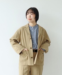 PAR ICI | 綿麻ギャバ ワークジャケット(セットアップ対応)(テーラードジャケット)
