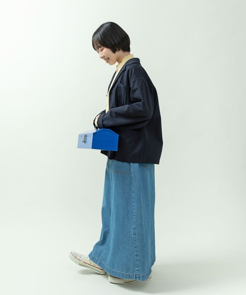 PAR ICI（パーリッシィ）の「綿麻ギャバ ワークジャケット(セットアップ対応)（テーラードジャケット・レディース・ネイビー/ベージュ・FREE）」の10枚目の写真