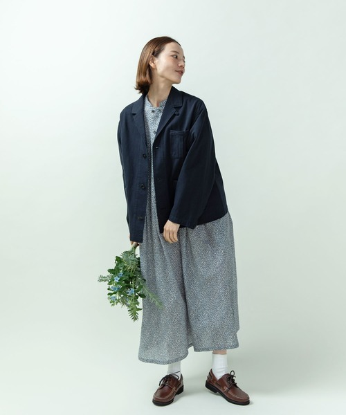 PAR ICI（パーリッシィ）の「綿麻ギャバ ワークジャケット(セットアップ対応)（テーラードジャケット・レディース・ネイビー/ベージュ・FREE）」の20枚目の写真