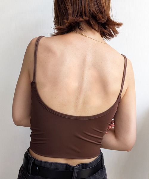 styiro（スタイロ）の「カップ付きキャミブラトップ（キャミソール・レディース・ブラック/ブラウン・FREE）」の10枚目の写真