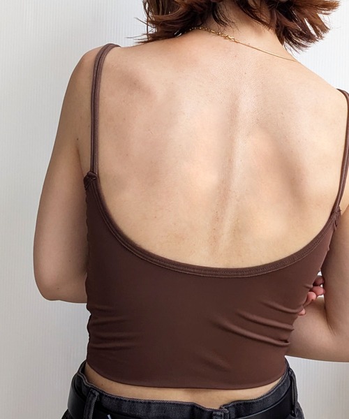 styiro（スタイロ）の「カップ付きキャミブラトップ（キャミソール・レディース・ブラック/ブラウン・FREE）」の12枚目の写真