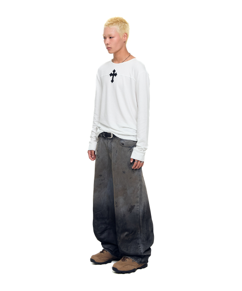 パンツ AAKAM Dirty Gradation Denim Pants (Gray) セール】Dirty Gradation Denim Pants (Gray)（デニムパンツ）｜AAKAM