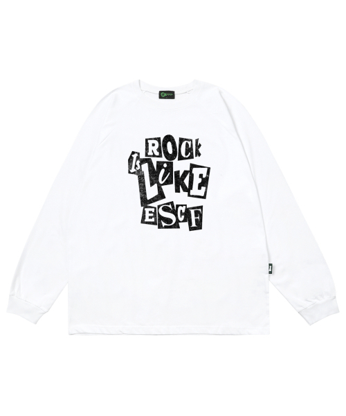 ESCAPEFROM(エスケープフロム)の「ラックイズライク ESCFプリントロングスリーブホワイト(Tシャツ/カットソー・レディース・その他・MEDIUM/LARGE/SMALL)」の1枚目の写真