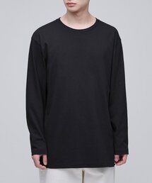 レイヤードクルーネック長袖Tシャツ_通常丈 [ブラック]