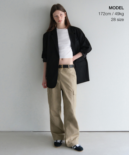 MUSINSA STANDARD WOMAN（ムシンサスタンダードウーマン）の「ウィメンズワイドカーゴパンツ[ベージュ]（スウェットパンツ・レディース・その他・30/24/25/26/27/28/29）」の2枚目の写真