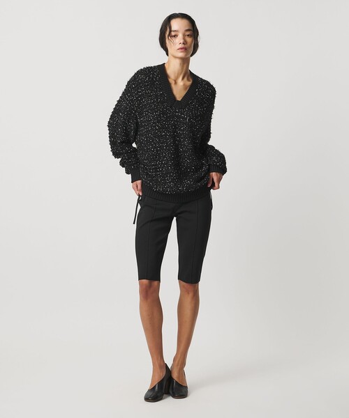 AEWEN MATOPH(イウエン マトフ)の「<AEWEN MATOPH>ハートスパンコール シャーリングVネックニット(ニット/セーター・レディース・ブラック/グレー・FREE)」の7枚目の写真