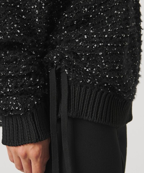 AEWEN MATOPH(イウエン マトフ)の「<AEWEN MATOPH>ハートスパンコール シャーリングVネックニット(ニット/セーター・レディース・ブラック/グレー・FREE)」の15枚目の写真