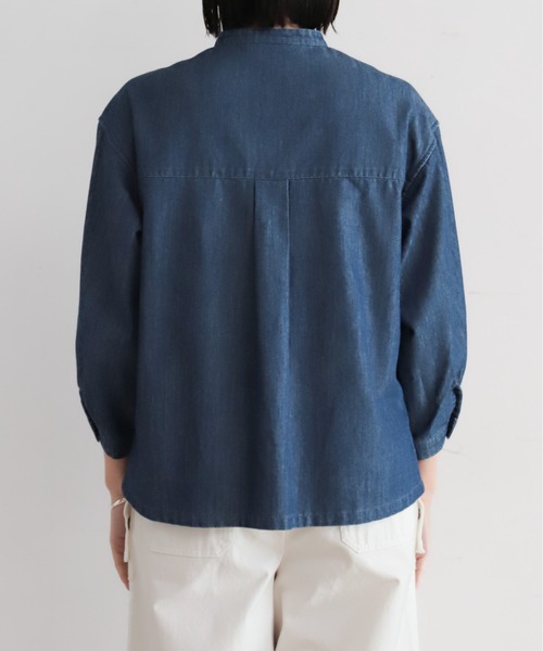 ねじりピンタックデニム スタンドショートシャツ | NOMBRE IMPAIR