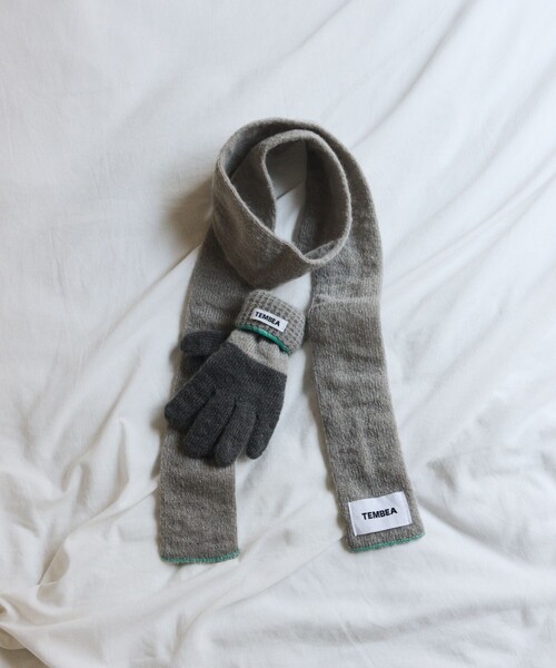 TEMBEA（テンベア）の「TEMBEA × FREAK'S STORE/テンベア × フリークスストア 別注GUNTE 2TONE MOHAIR 別注モヘア ツートンカラー 手袋（手袋・メンズ・ライトグレー/ナチュラル/チャコールグレー・ONE SIZE）」の17枚目の写真