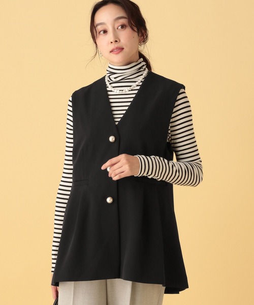 Elura（エルーラ）の「≪入卒/セレモニー/通勤≫ダブルクロスジレ/603863（ベスト・レディース・ブラック/アイボリー/ネイビー・FREE）」の6枚目の写真