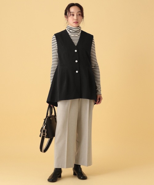 Elura（エルーラ）の「≪入卒/セレモニー/通勤≫ダブルクロスジレ/603863（ベスト・レディース・ブラック/アイボリー/ネイビー・FREE）」の7枚目の写真