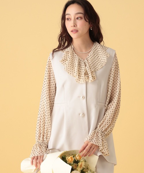 Elura（エルーラ）の「≪入卒/セレモニー/通勤≫ダブルクロスジレ/603863（ベスト・レディース・ブラック/アイボリー/ネイビー・FREE）」の9枚目の写真