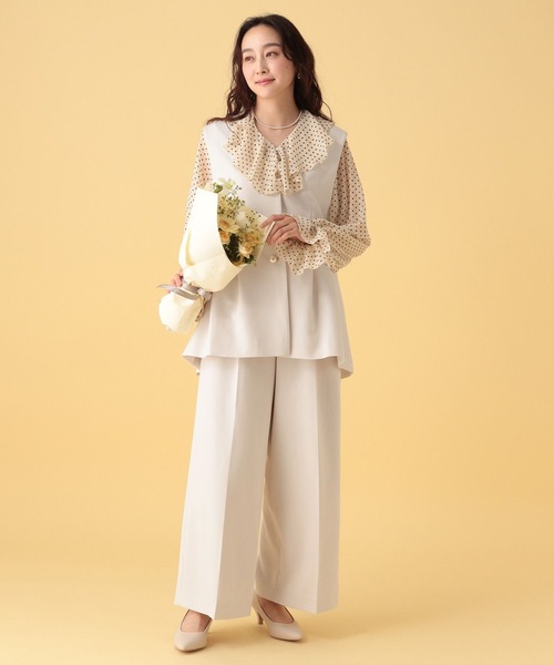 Elura（エルーラ）の「≪入卒/セレモニー/通勤≫ダブルクロスジレ/603863（ベスト・レディース・ブラック/アイボリー/ネイビー・FREE）」の10枚目の写真