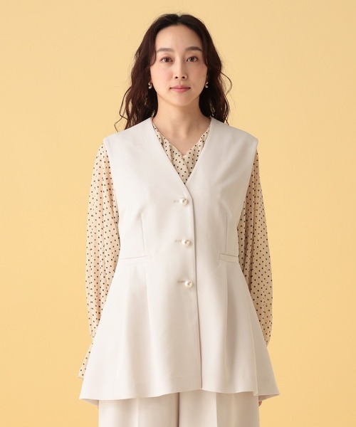 Elura（エルーラ）の「≪入卒/セレモニー/通勤≫ダブルクロスジレ/603863（ベスト・レディース・ブラック/アイボリー/ネイビー・FREE）」の14枚目の写真