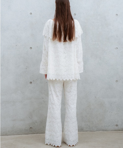 HONEY MI HONEY(ハニーミーハニー)の「brush lace scallop flare pants(その他パンツ・レディース・オフホワイト・FREE)」の12枚目の写真