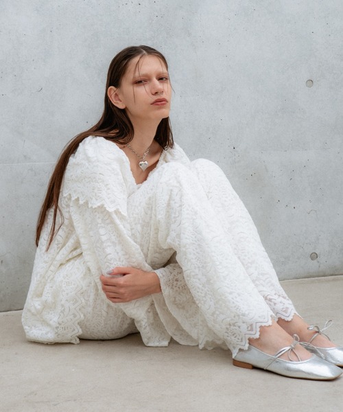 HONEY MI HONEY(ハニーミーハニー)の「brush lace scallop flare pants(その他パンツ・レディース・オフホワイト・FREE)」の7枚目の写真