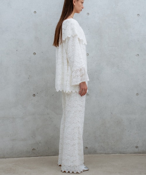 HONEY MI HONEY(ハニーミーハニー)の「brush lace scallop flare pants(その他パンツ・レディース・オフホワイト・FREE)」の8枚目の写真