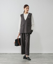 GLOBAL WORK | ストレッチベスト*ブラウス*パンツセット/581026(セットアップ)