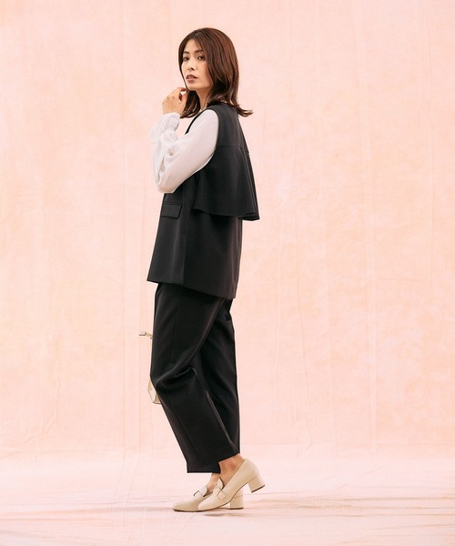 GLOBAL WORK（グローバルワーク）の「ストレッチベスト＊ブラウス＊パンツセット/581026（セットアップ・レディース・ブラック/グレー系その他6/ネイビー・SMALL/MEDIUM/LARGE）」の6枚目の写真