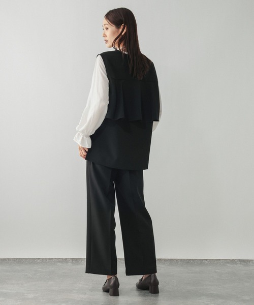 GLOBAL WORK（グローバルワーク）の「ストレッチベスト＊ブラウス＊パンツセット/581026（セットアップ・レディース・ブラック/グレー系その他6/ネイビー・SMALL/MEDIUM/LARGE）」の8枚目の写真