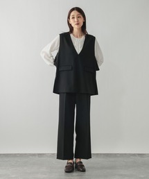 GLOBAL WORK（グローバルワーク）の「ストレッチベスト＊ブラウス＊パンツセット/581026（セットアップ）」