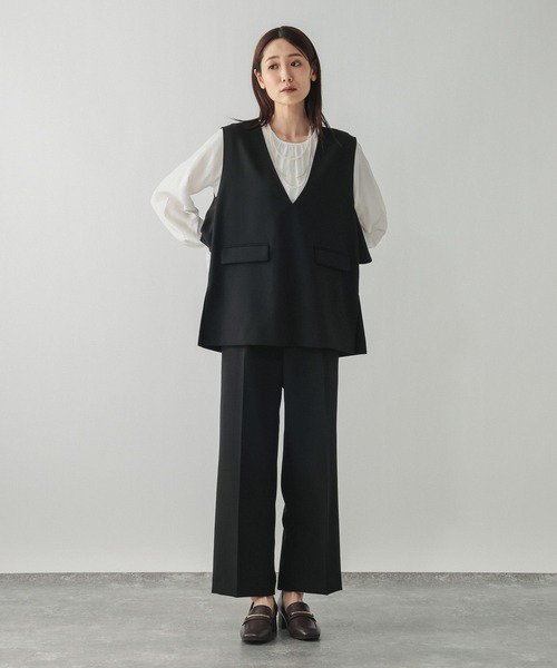 GLOBAL WORK（グローバルワーク）の「ストレッチベスト＊ブラウス＊パンツセット/581026（セットアップ・レディース・ブラック/グレー系その他6/ネイビー・SMALL/MEDIUM/LARGE）」の9枚目の写真