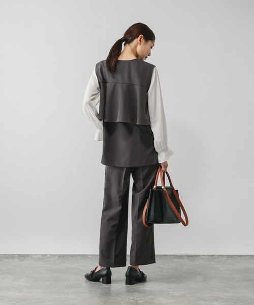 GLOBAL WORK（グローバルワーク）の「ストレッチベスト＊ブラウス＊パンツセット/581026（セットアップ・レディース・ブラック/グレー系その他6/ネイビー・SMALL/MEDIUM/LARGE）」の13枚目の写真