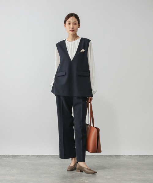 GLOBAL WORK（グローバルワーク）の「ストレッチベスト＊ブラウス＊パンツセット/581026（セットアップ・レディース・ブラック/グレー系その他6/ネイビー・SMALL/MEDIUM/LARGE）」の14枚目の写真