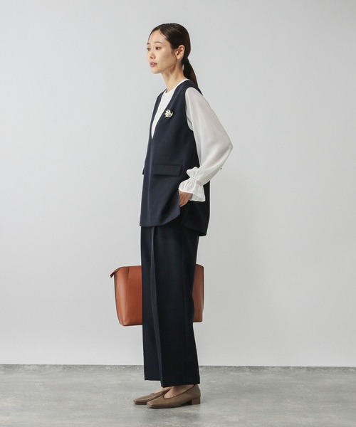 GLOBAL WORK（グローバルワーク）の「ストレッチベスト＊ブラウス＊パンツセット/581026（セットアップ・レディース・ブラック/グレー系その他6/ネイビー・SMALL/MEDIUM/LARGE）」の15枚目の写真