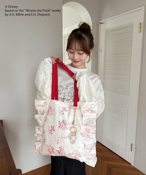 Disney（ディズニー）の「【Disney】くまのプーさん/フリルトートバッグ（トートバッグ・レディース・ベージュ/オフホワイト・FREE）」の14枚目の写真