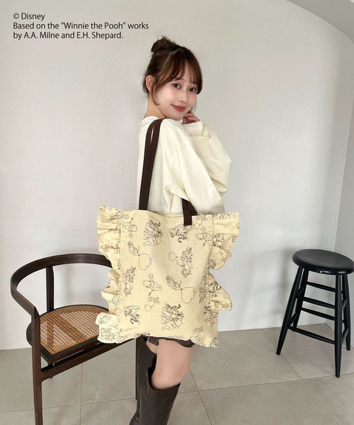 Disney（ディズニー）の「【Disney】くまのプーさん/フリルトートバッグ（トートバッグ・レディース・ベージュ/オフホワイト・FREE）」の9枚目の写真