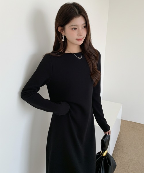 by LEGNA（バイレグナ）の「バックシャン起毛マキシワンピース（ワンピース・レディース・ブラック/ブラウン・M-Short/L-Short/L-Regular/M-Regular/M-Long/L-Long）」の6枚目の写真