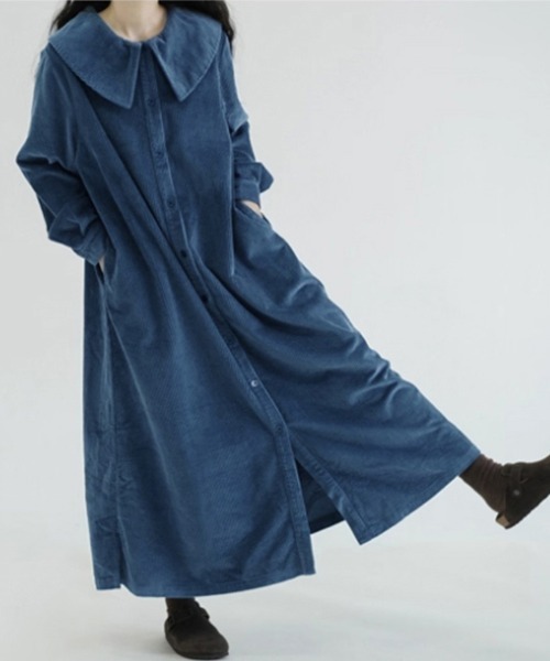 ONEP STAR(ワンピスター)の「コーデュロイロングワンピース(ワンピース・レディース・ブルー・MEDIUM/LARGE/X-LARGE)」の6枚目の写真