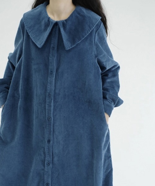ONEP STAR(ワンピスター)の「コーデュロイロングワンピース(ワンピース・レディース・ブルー・MEDIUM/LARGE/X-LARGE)」の7枚目の写真