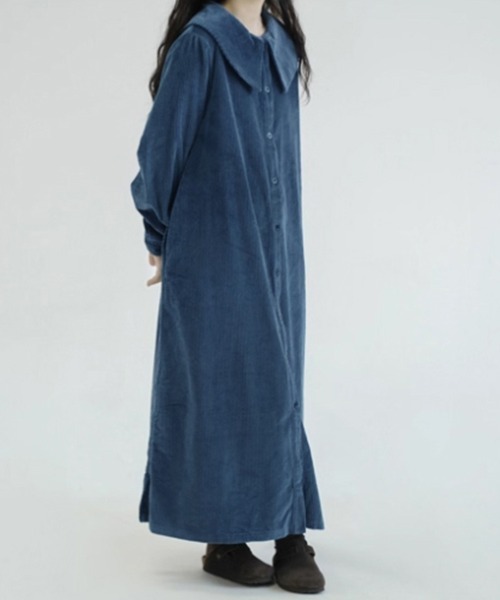 ONEP STAR(ワンピスター)の「コーデュロイロングワンピース(ワンピース・レディース・ブルー・MEDIUM/LARGE/X-LARGE)」の8枚目の写真