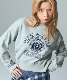 X-girl（エックスガール）の「COLLEGE LOGO COMPACT SWEAT TOP（スウェット・レディース）」