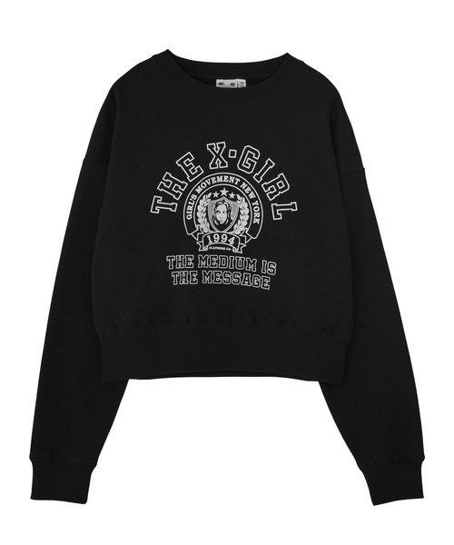 COLLEGE LOGO COMPACT SWEAT TOP（スウェット）｜X-girl（エックス